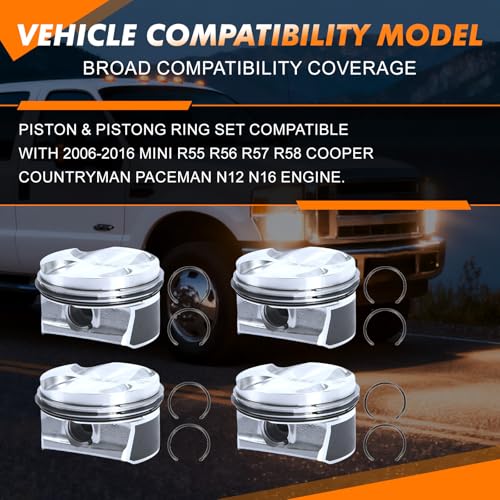 COPACHI 4x Piston Ring Set 11257589348 Compatible with MINI-Cooper Paceman R55 R56 R57 R58 N12B16 N16B16 5FS EP6C 2006-2016 After-Market Parts OE 11257566477 11257566479 P3402 PR3402 - Image 2
