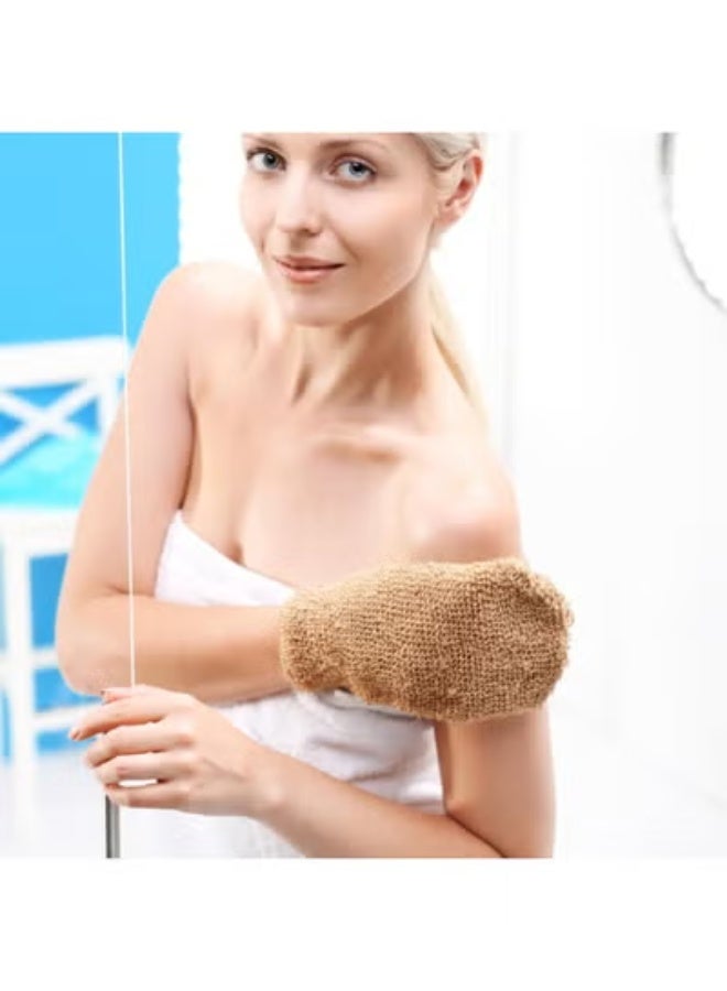 Jute Shower Glove with Exfoliating Loofah Natural Sponges & Scrubbers Bath Mitt for Body Application Bath Brushes - Image 3