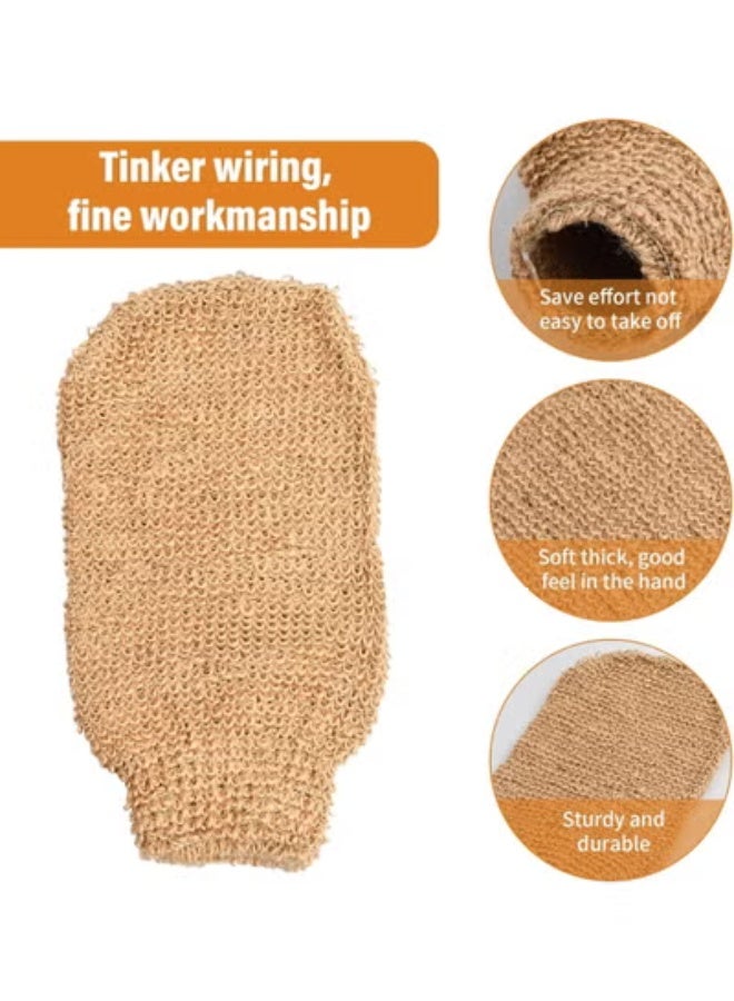 Jute Shower Glove with Exfoliating Loofah Natural Sponges & Scrubbers Bath Mitt for Body Application Bath Brushes - Image 2