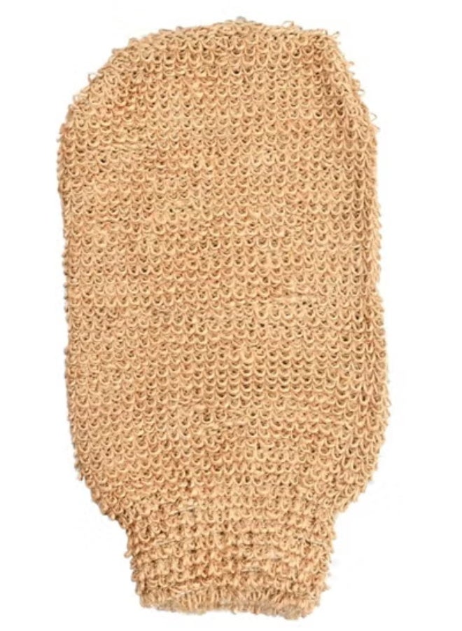 Jute Shower Glove with Exfoliating Loofah Natural Sponges & Scrubbers Bath Mitt for Body Application Bath Brushes - Image 1