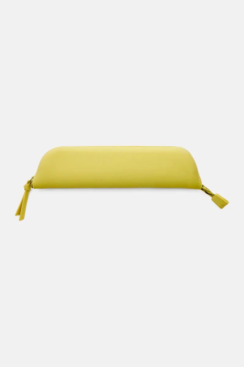 موي موتشو Yellow Solid Pencil Case Zippered