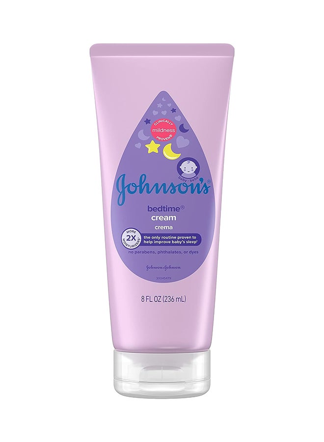 Johnson's Baby Bedtime Moisturizing Body Cream, Relaxing Aromas, Night Time Baby Massage Cream, 8 fl. oz - Image 1