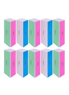 4 Way Nail Buffer Block, Nail Shine Buffers Blocks Files, for Natural and Acrylic Nails Smoother Buffing Block, Polisher Fingernail File Buffer 120/240/600/3000 Grit for Buffing Shinning(10 Pcs)