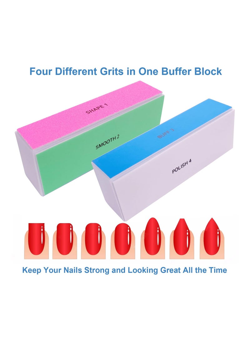 SYOSI - 4 Way Nail Buffer Block, Nail Shine Buffers Blocks Files, for Natural and Acrylic Nails Smoother Buffing Block, Polisher Fingernail File Buffer 120/240/600/3000 Grit for Buffing Shinning(10 Pcs) - Image 1