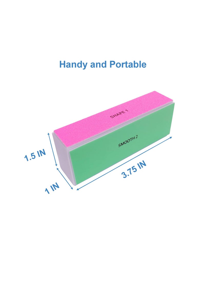 SYOSI - 4 Way Nail Buffer Block, Nail Shine Buffers Blocks Files, for Natural and Acrylic Nails Smoother Buffing Block, Polisher Fingernail File Buffer 120/240/600/3000 Grit for Buffing Shinning(10 Pcs) - Image 1