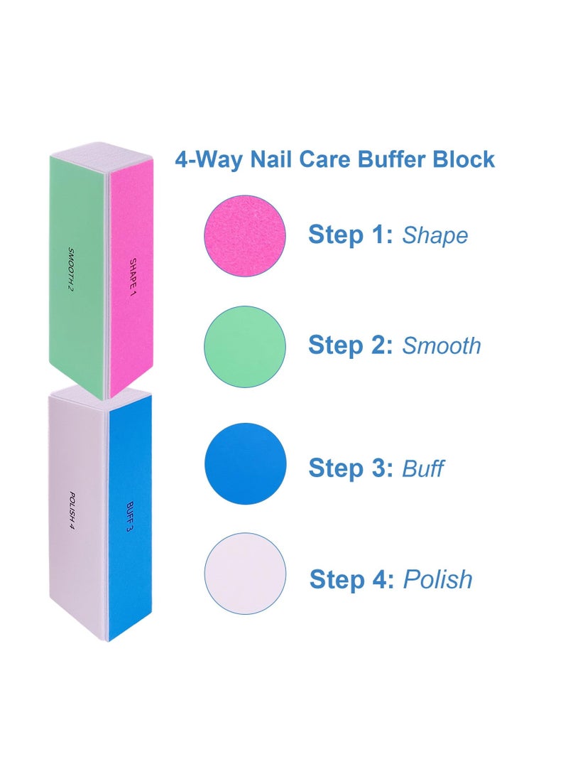 SYOSI - 4 Way Nail Buffer Block, Nail Shine Buffers Blocks Files, for Natural and Acrylic Nails Smoother Buffing Block, Polisher Fingernail File Buffer 120/240/600/3000 Grit for Buffing Shinning(10 Pcs) - Image 1