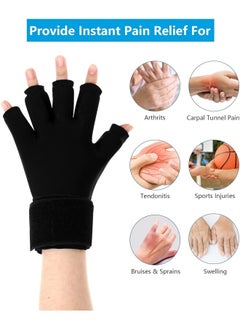 Ru syanl Finger Arthritis Compression Ice Glove for Unisex Adjustable Wrist Strap Hand Wrist Ice Pack Pain Relief for Arthritis Carpal Tunnel Tendinitis Cold and Heat Therapy  - Image 4