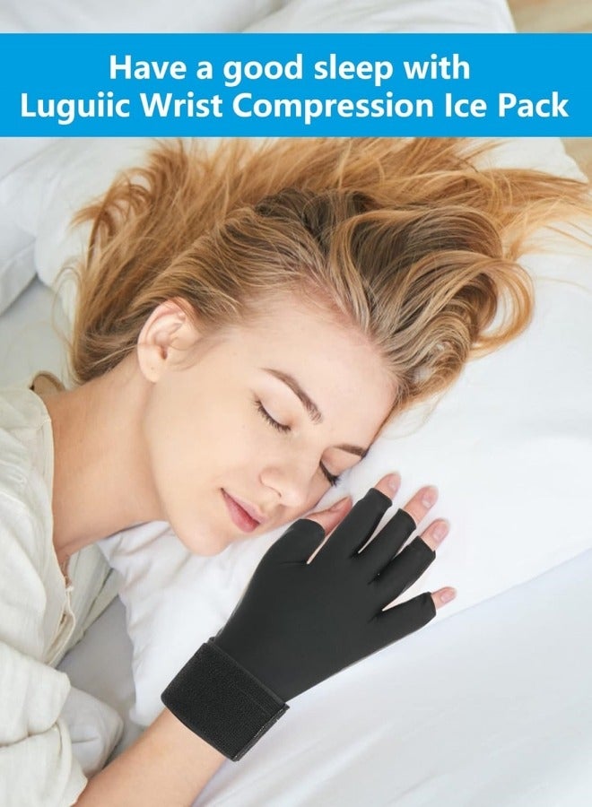 Ru syanl Finger Arthritis Compression Ice Glove for Unisex Adjustable Wrist Strap Hand Wrist Ice Pack Pain Relief for Arthritis Carpal Tunnel Tendinitis Cold and Heat Therapy  - Image 5