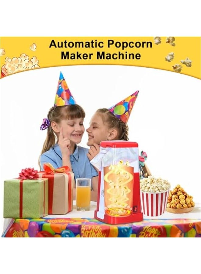 بيوينتي ماكينة صنع الفشار بالهواء الساخن مع غطاء قياس، ماكينة صنع فشار اوتوماتيكية صغيرة صحية خالية من الزيت، سعة 50 غرام للحبوب، 3 دقائق، طعام جاهز لليالي الافلام المنزلية والسينما والحفلات واعياد الميلاد - Image 2