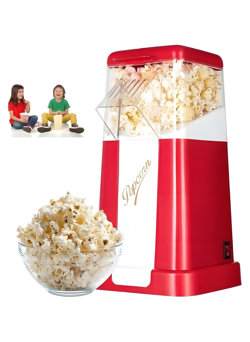 بيوينتي ماكينة صنع الفشار بالهواء الساخن مع غطاء قياس، ماكينة صنع فشار اوتوماتيكية صغيرة صحية خالية من الزيت، سعة 50 غرام للحبوب، 3 دقائق، طعام جاهز لليالي الافلام المنزلية والسينما والحفلات واعياد الميلاد - Image 1