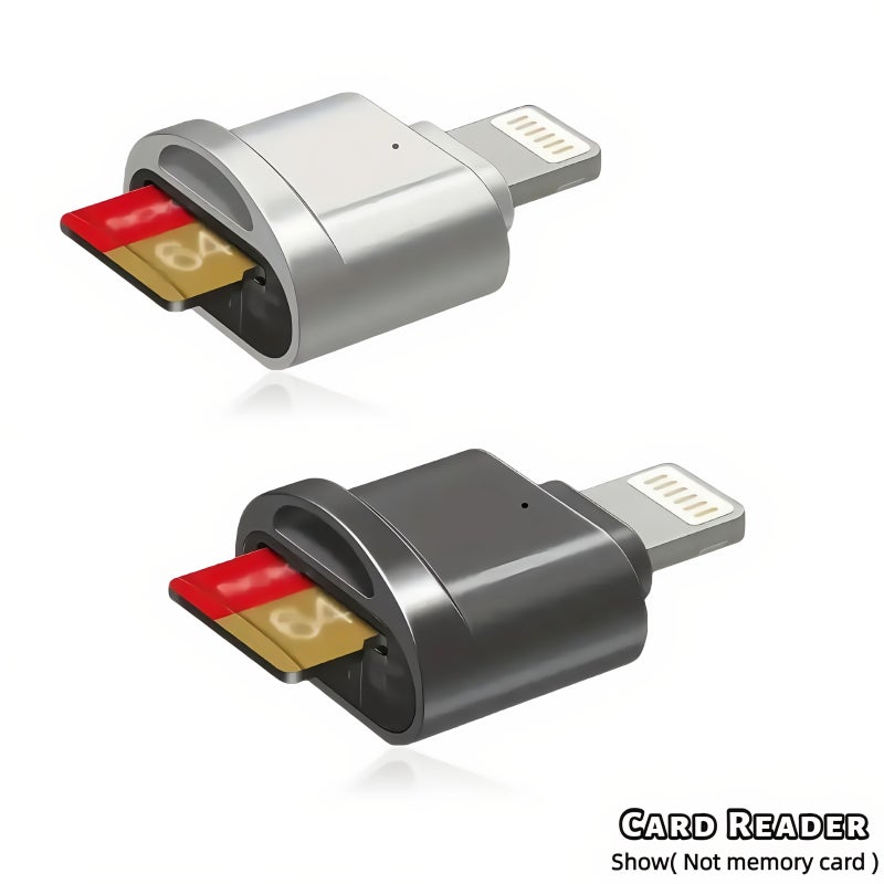 قارئ بطاقات OTG الفضي السريع لأجهزة iPhone 14 و13 و12 وiPad SD TF للتخزين - Image 1
