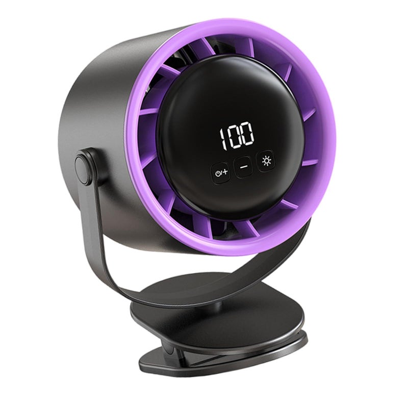 USB Quiet Clip Fan Adjustable Speed Angle For Baby Stroller Car Backseat Desk Gym Workout X9 Clip Fan Gray - Image 2