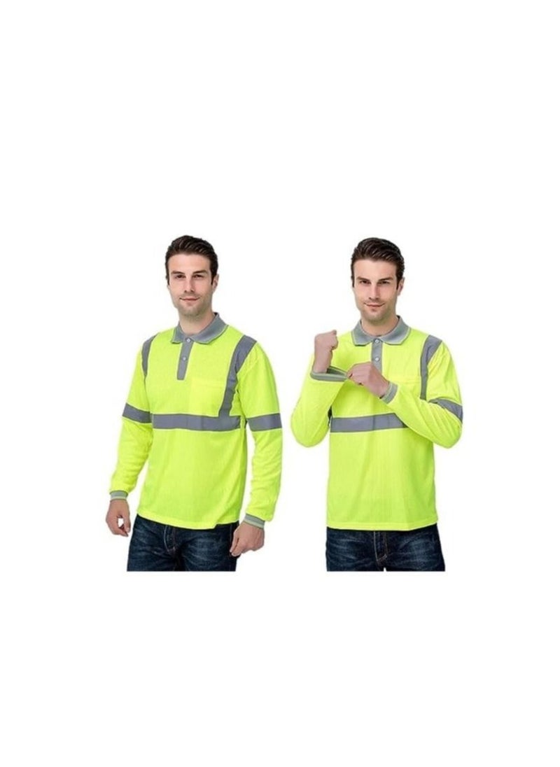 ABBASALI Safety Long Sleeve T-Shirt Reflective Bright Construction Workwear for Men.  - Image 3