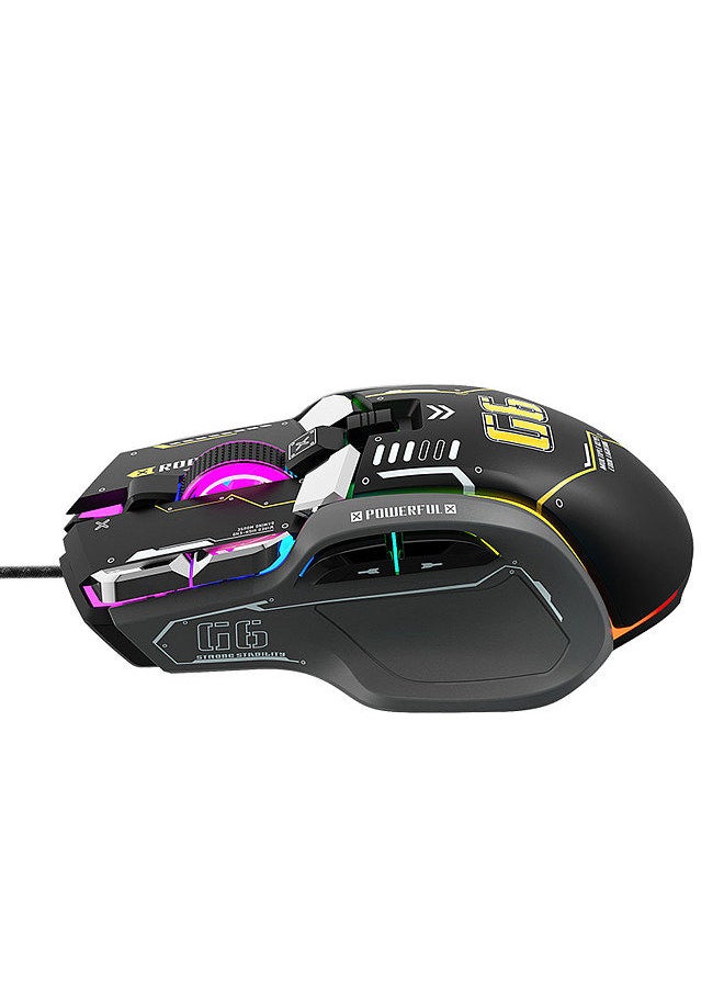 Generic - G6 RGB 12-Key Mechanical Mouse Wired Gaming Mosue Ergonomic Design 10-key Macro Programmable Setting 6-Speed Adjustable DPI 13 RGB Lighting Modes - Image 1