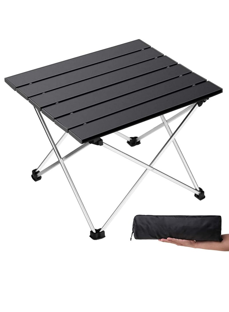 Generic Large Folding Camping Table with Aluminum Table Top, Beach Table for Sand with Carrying Bag,Prefect for Outdoor, Picnic, BBQ, Cooking, Festival (Black) - Image 1