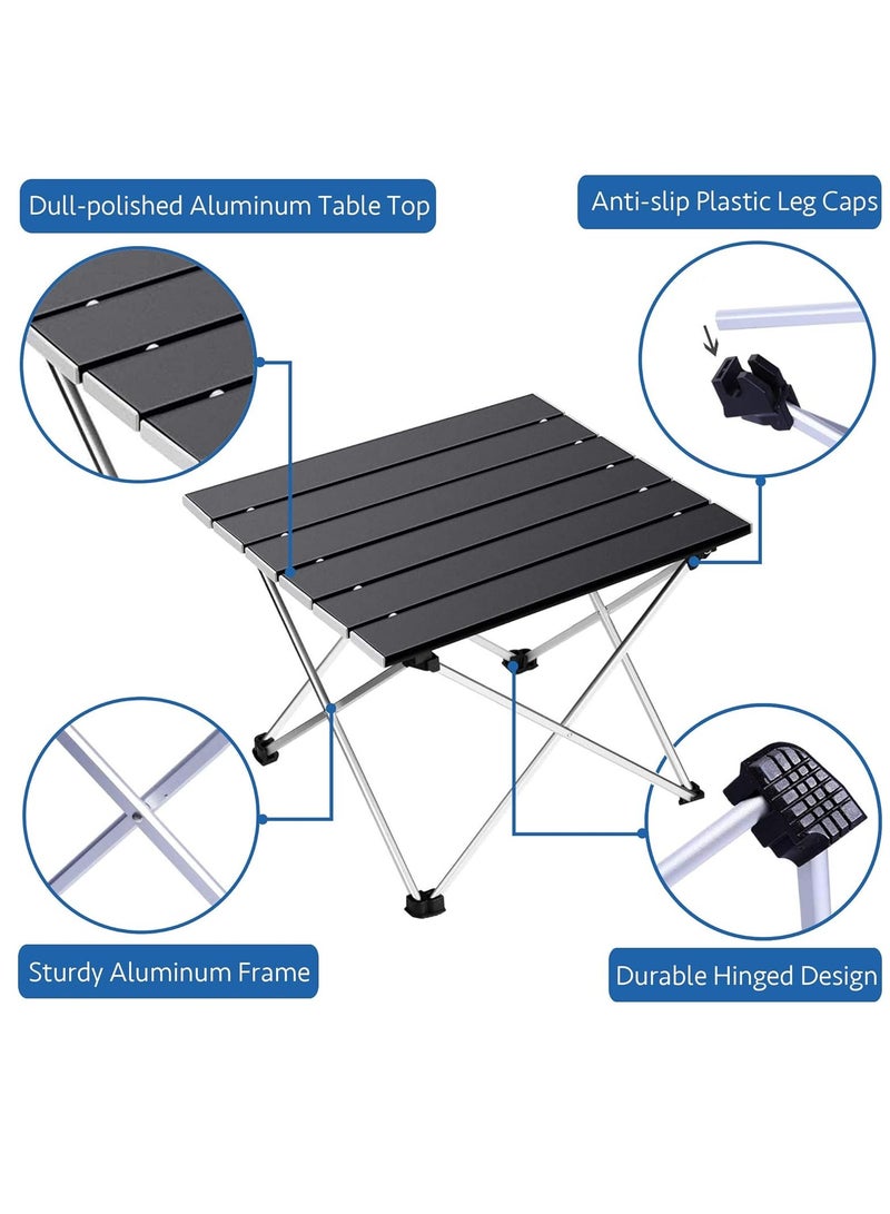 Generic Large Folding Camping Table with Aluminum Table Top, Beach Table for Sand with Carrying Bag,Prefect for Outdoor, Picnic, BBQ, Cooking, Festival (Black) - Image 2