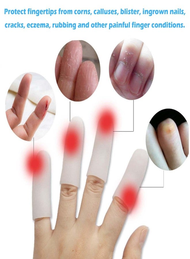FFZDENA 20 PCS Finger Gloves, Silicone Finger Protector for Kitchen Use, Medical Finger Cots for Arthritis, Cricket, Guitar Playing, Thumb Sucking, 20 Pcs (16 Slender + 4 Small), White - Image 5