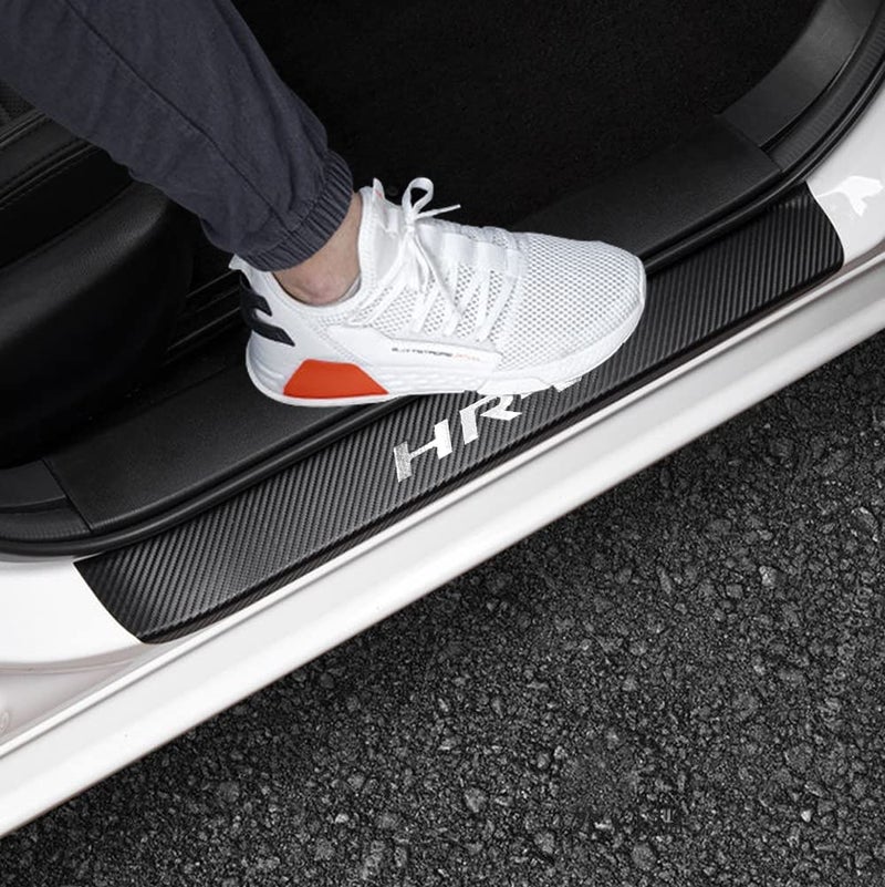 LEXLEY for 20152022 HRV HRV Carbon Fiber Style Leather Door Sill Protector AntiDirty Scuff Plate Cover Guard Sills Protector TrimWelcome Pedal Protect 4PCS Sliver