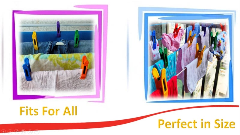 KITSEN 10 Pcs Cloth Drying Clips, Clothes Pegs Packed in Storage Box (Multi Color) - Image 4