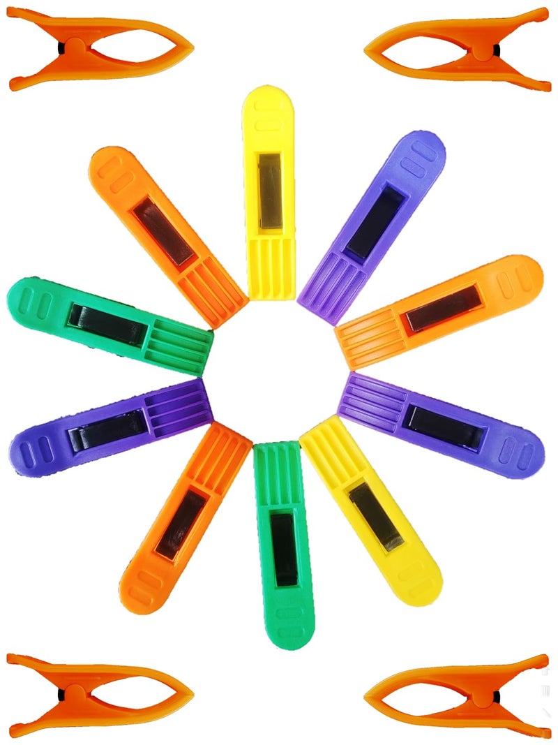 KITSEN 10 Pcs Cloth Drying Clips, Clothes Pegs Packed in Storage Box (Multi Color) - Image 1