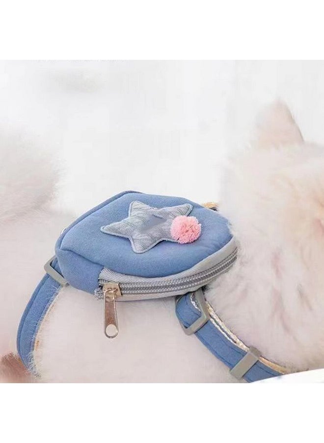 Zerodis Zerodis Pet Harness Leash Set, Cute Backpack Cat Vest Belt Leash Snap Design Pet Harness Leash Comfortable and Breathable Dog Vest Leash Strong and Vest Harnesses (M (Recommended  - Image 2