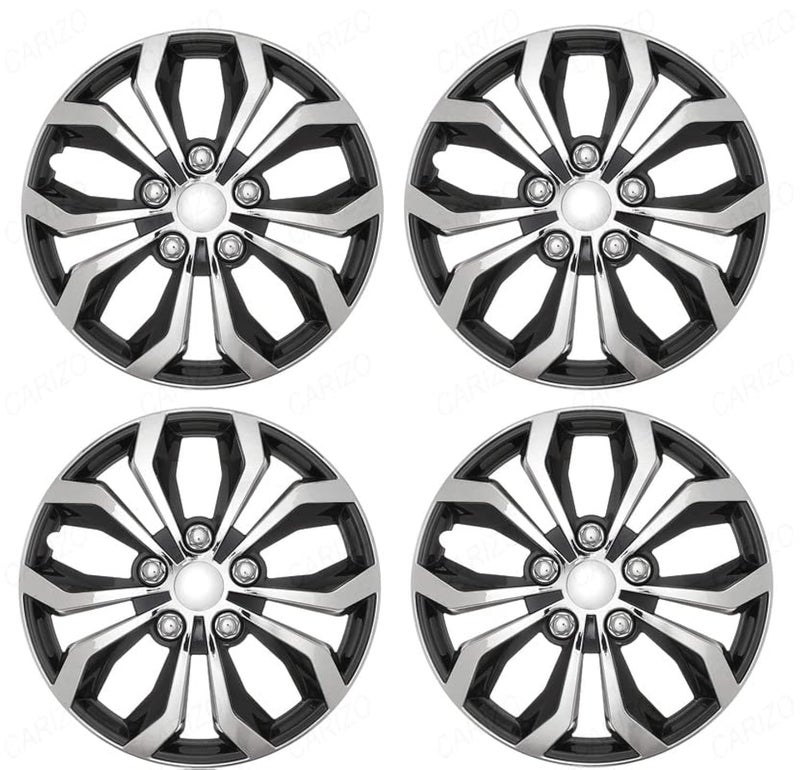CARIZO® - Hotwheelz 13 Inch Wheel Cover | Wheel Cap | Black & Silver | Pack of 4 | Compatible with Maruti Alto K10 (Type-I) 2010-2014 - Image 1