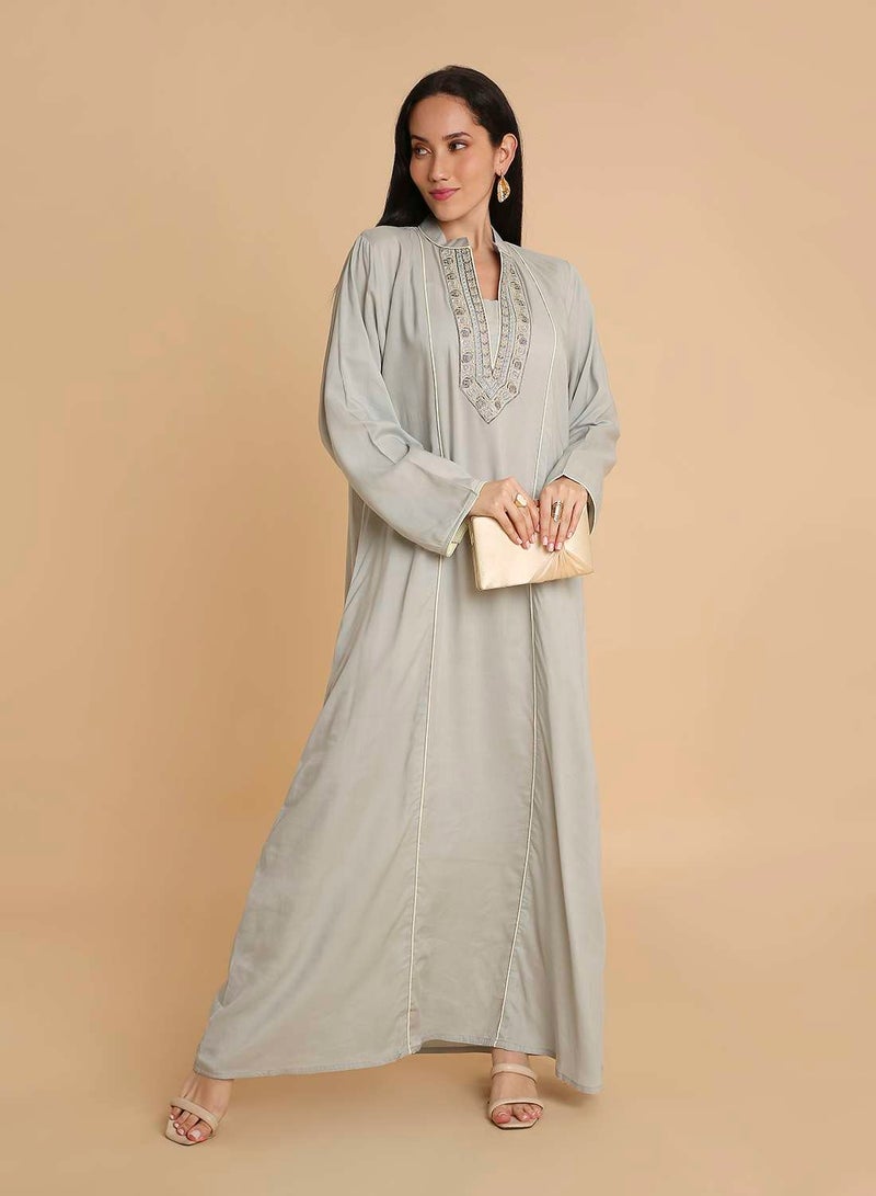 HANA & SARA Casual long arabic kaftan jalabiya dress for womens - Image 1