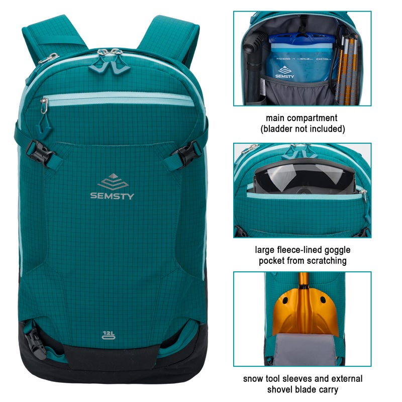 SEMSTY 12L Ski & Snowboard Backpack, Backcountry Backpack for Men Women - Image 3