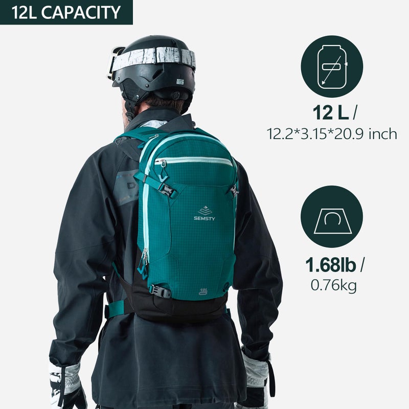 SEMSTY 12L Ski & Snowboard Backpack, Backcountry Backpack for Men Women - Image 2