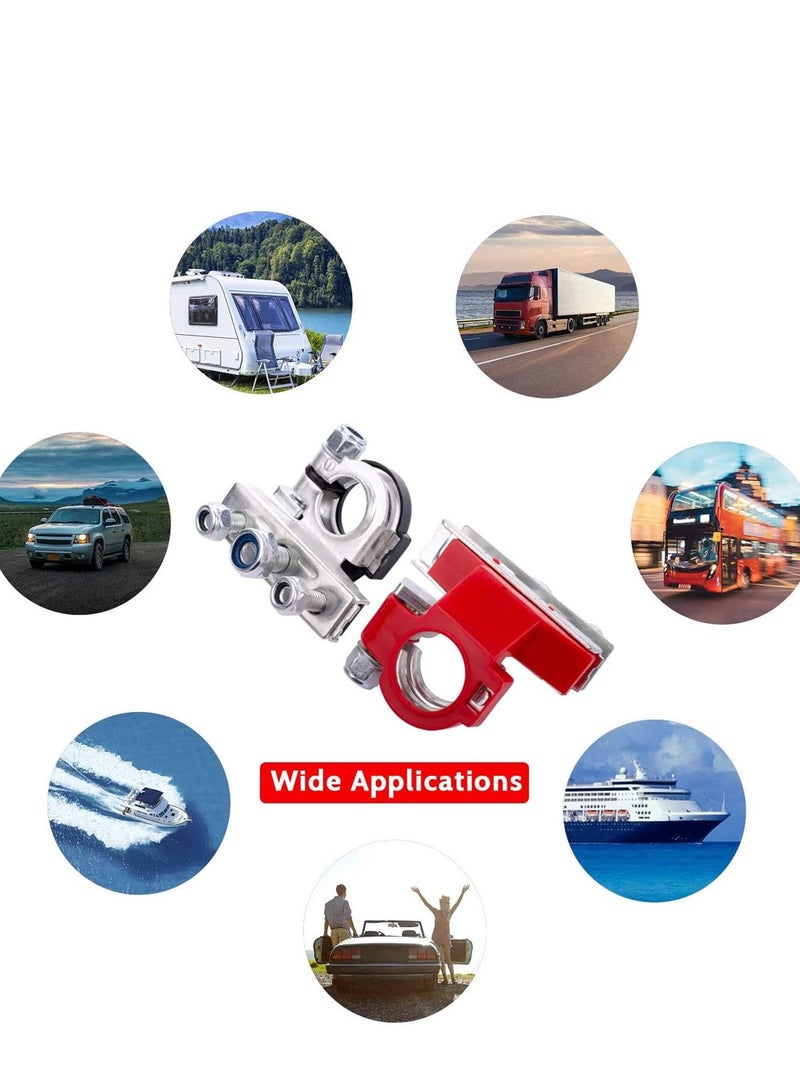 Y&D Battery Terminal Connectors, Quick Release Car, Top Post 2pcs Clamps -12V 3-Way, Leisure Caravan, Motorhome Pair, Positive and Negative  - Image 4