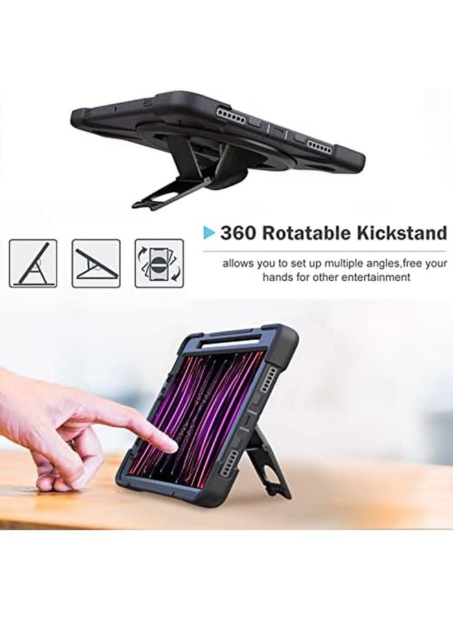 Procases For iPad Pro 12.9 Inch Case 2022 2021 2020 2018 Rugged Heavy Duty Shockproof Cover With Hand Strap Shoulder Strap For iPad Pro 12.9" 6Th 5Th 4Th 3Rd Generation –Black - Image 5