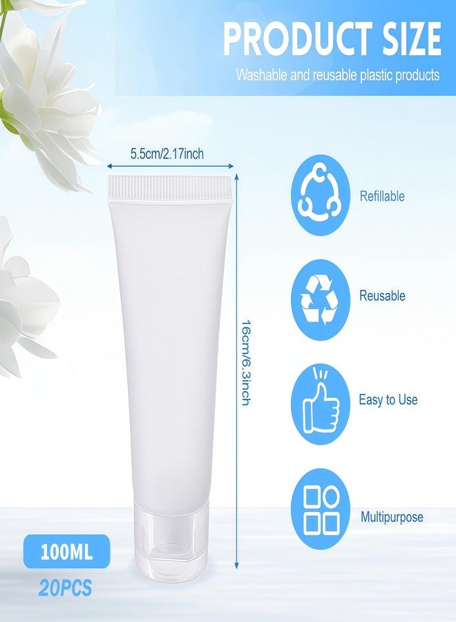 Elandy 3.4oz Clear Plastic Squeeze Lotion Tubes with Flip Cap 20 Pcs - Image 2