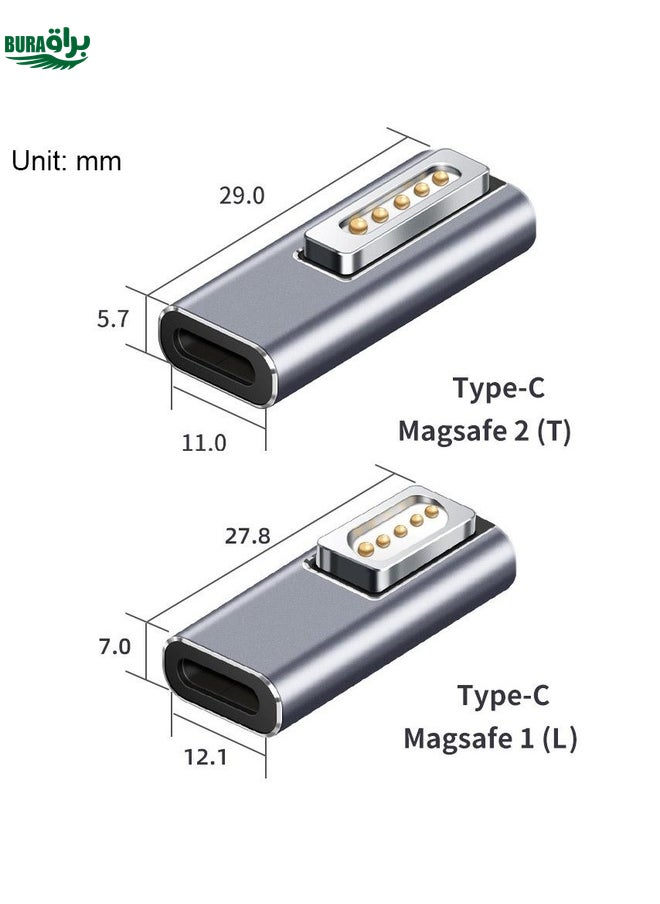 Type-C/USB-C to Magsafe1/2 Charging Adapter Supports PD Charging(Type-C to Magsafe 2 T)