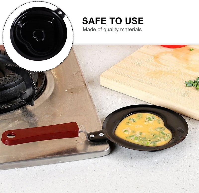2 Pcs Mini Omelette Pans Nonstick Heart and Star Shaped Cooking Skillets for Breakfast Pancakes, Compact Aluminum Alloy with Even Heating for Home Kitchen Use Style - Image 3