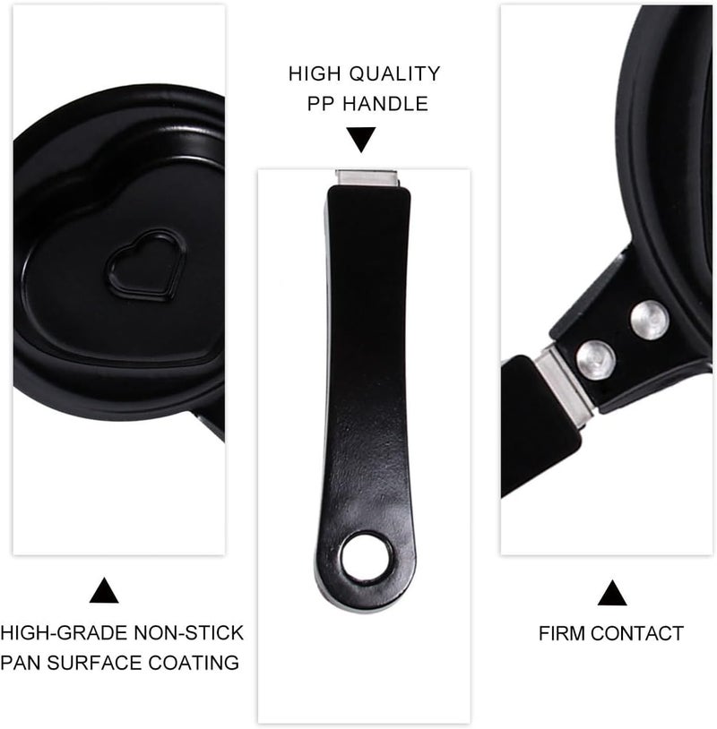 2 Pcs Mini Omelette Pans Nonstick Heart and Star Shaped Cooking Skillets for Breakfast Pancakes, Compact Aluminum Alloy with Even Heating for Home Kitchen Use Style - Image 5