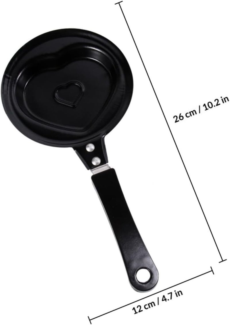 2 Pcs Mini Omelette Pans Nonstick Heart and Star Shaped Cooking Skillets for Breakfast Pancakes, Compact Aluminum Alloy with Even Heating for Home Kitchen Use Style - Image 2