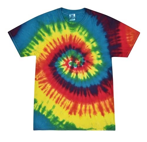 Colortone 100% Cotton Reactive Tie Dye T-Shirt for Women and Men, 4X-Large, Reactive Rainbow - Image 1