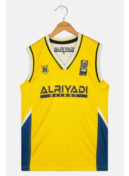 Al Riyadi Kids Boy MANSOUR 10 Sleeveless FIBA Jersey, Yellow  - Image 2