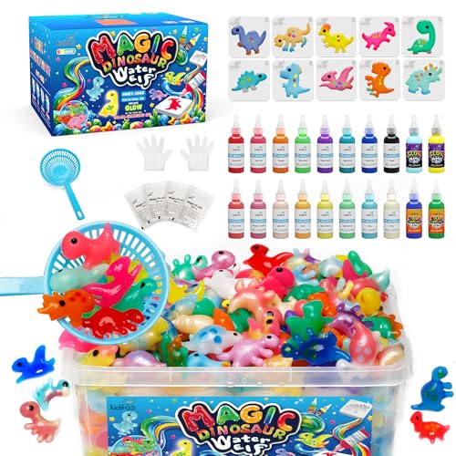Kiditos Dinosaur Magic Water Elf Toy KitSquishies for Kids 20 Gels 10 Molds Magic Gel Water Pets Sensory Toy Fun DIY Craft Kit Party Favors Birthday for Kids Ages 3 - Image 1