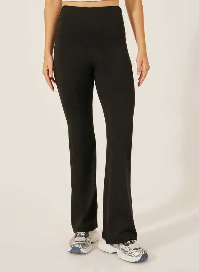 Styli RUCHED WAIST DETAIL ACTIVE FLARED LEGGING