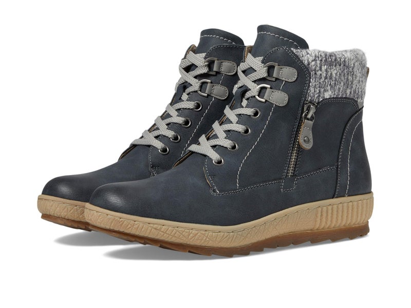 Spring Step Relife Karlene Waterproof Ankle Boots for Women | Shoes for Women with Sweater Top, Decorative Zipper and Cozy Sherpa Lining Grey EU 40 / US 9 - Image 1