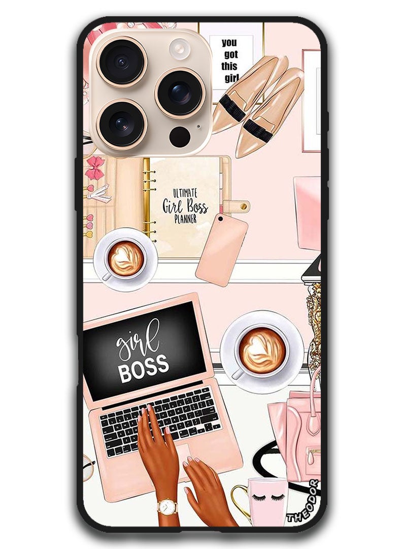 Theodor Protective Case Anti Scratch Shock Proof Bumper Cover For iPhone 16 Pro (6.3)-inch Girl Boss Item - Image 1