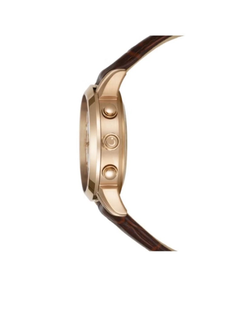 الفجر ساعة الرجال الفاخرة الفاخرة من الجلد البني WA-10RBL - Image 2