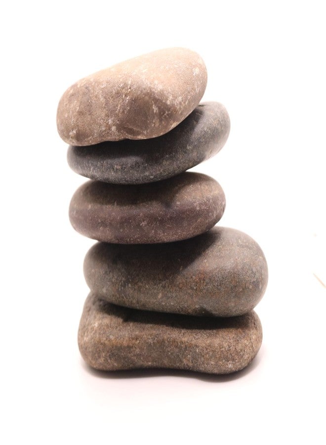 Wowtag Natural River Stones Large(Pack of 5) 5 to 7 cm for Aquarium, Rock Painting Stones, Craft Work, Home Decor - Image 1