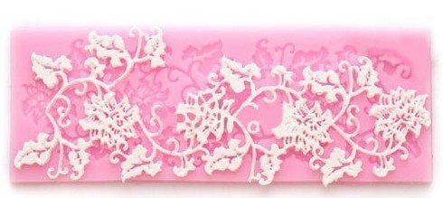 Longzang Flower Rattan Silicone Lace Mat Art Deco Fondant Mold Silicone Molds Craft Mould DIY Cake Decorating L042