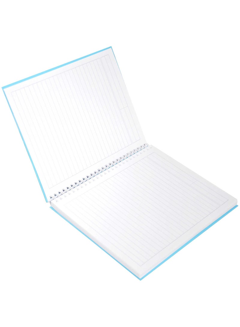 FIS مجموعة من 5 دفاتر ملاحظات حلزونية بغلاف صلب مقاس 9 × 7 بوصات (22.86 × 20.32 سم) سطر واحد، مع حدود، 100 ورقة - فيروزي - FSNBS97NA220 - Image 2