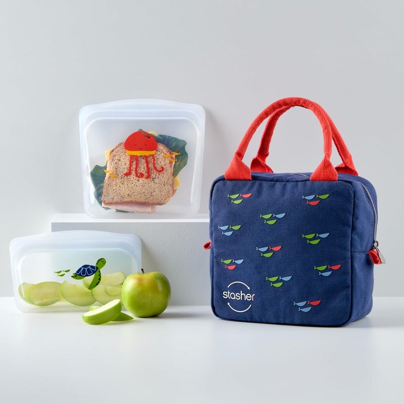 Stasher Silicone Reusable Storage Bags & Insulated Lunch Bag, 3-Pack, Reusable Freezer Bags, Microwave, Dishwasher, Oven Safe, Sous Vide, Lunch Containers, Eco Friendly, Food Storage Bags, Clear - Image 3