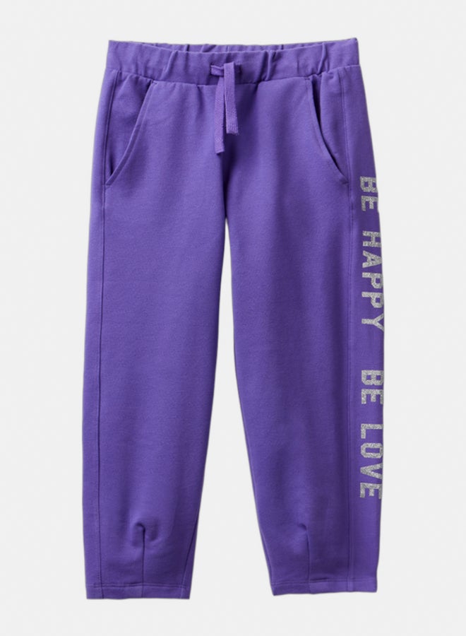 بنطلون تدريب بنات بطبعة لامعة