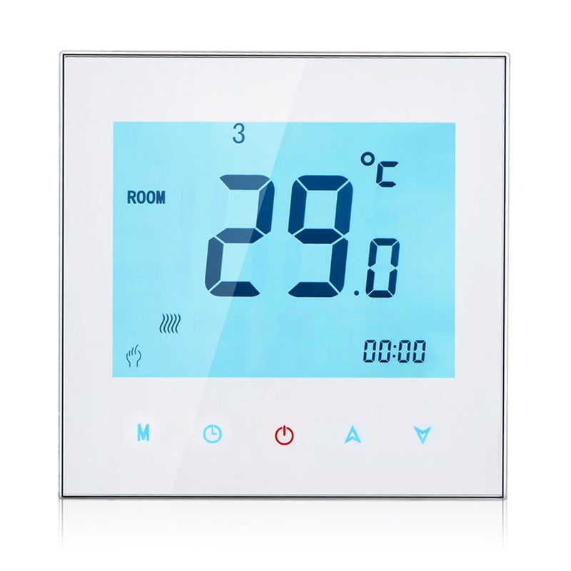 5A 110-230V Weekly Programmable LCD Display Touch Screen Water Heating Thermostat Room Temperature Controller - Image 1