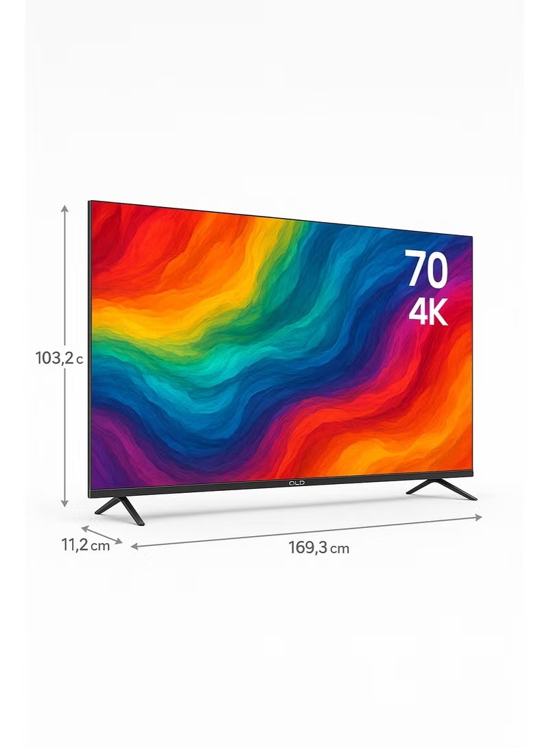 QLD شاشة سمارت - 70 بوصة - ويب اس - LED - 4K UHD - بدون إطار - 2 ريموت كنترول - QLDT-70S4KW1 - Image 4
